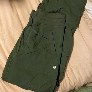 Lululemon army green studio pants straight leg, size 8 R. Good condition